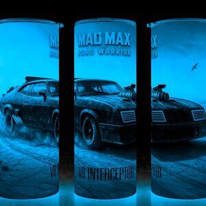 Glow in the Dark Mad Max Road Warrior 70s V8 Interceptor Car Cup Mug Tumbler